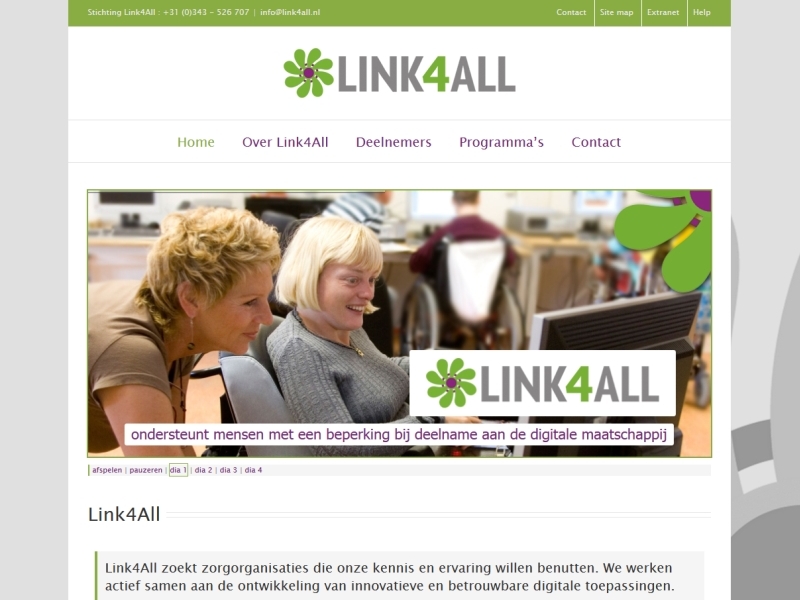 Link4All - screenshot Homepage