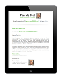 Tablet met screenshot van Paul de Blot emailmarketingcampagne